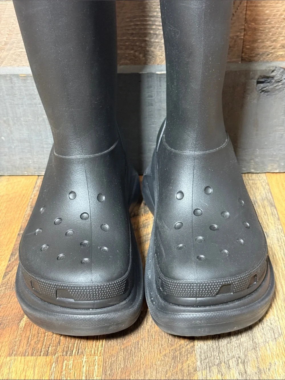 Balenciaga x Crocs Boots Matte Black Platform Rain Boots Size 40